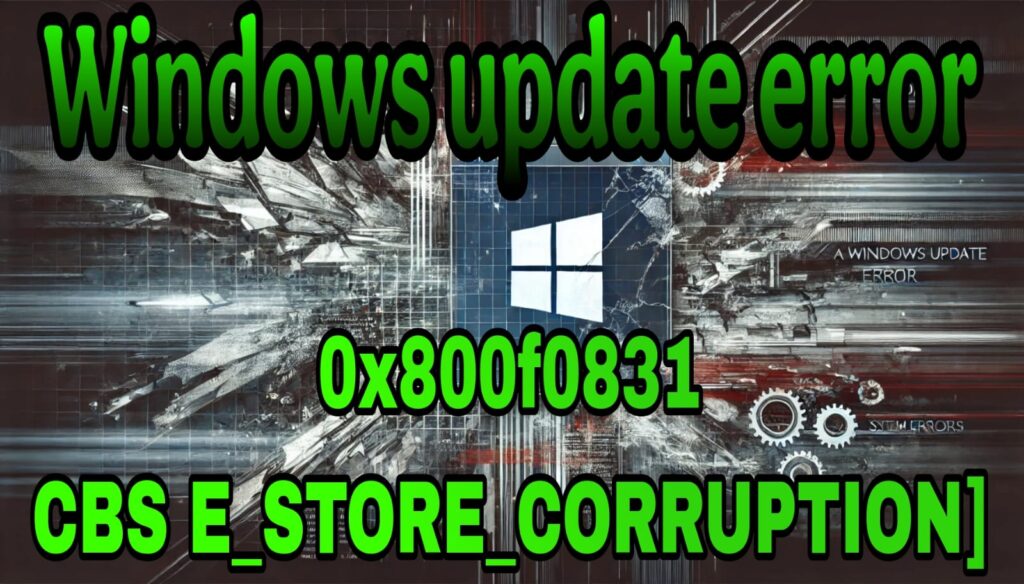 Windows update error 0x800f0831- CBS E_STORE_CORRUPTION​