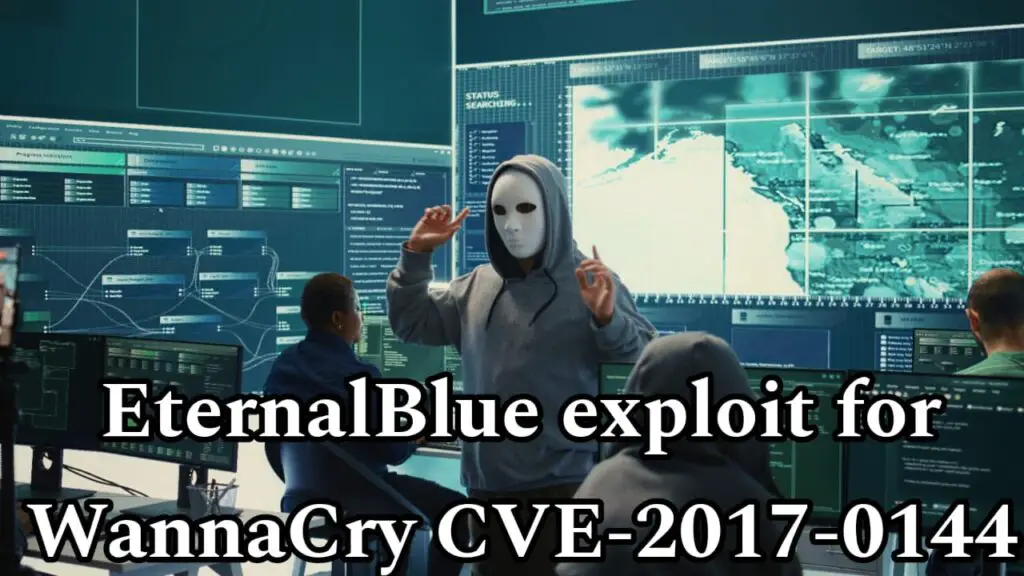 EternalBlue exploit for WannaCry CVE-2017-0144.generate image related in 16:9 ratio. dont write text on it